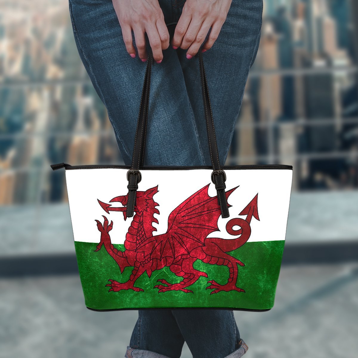 wales-grunge-flag-large-leather-tote-bag