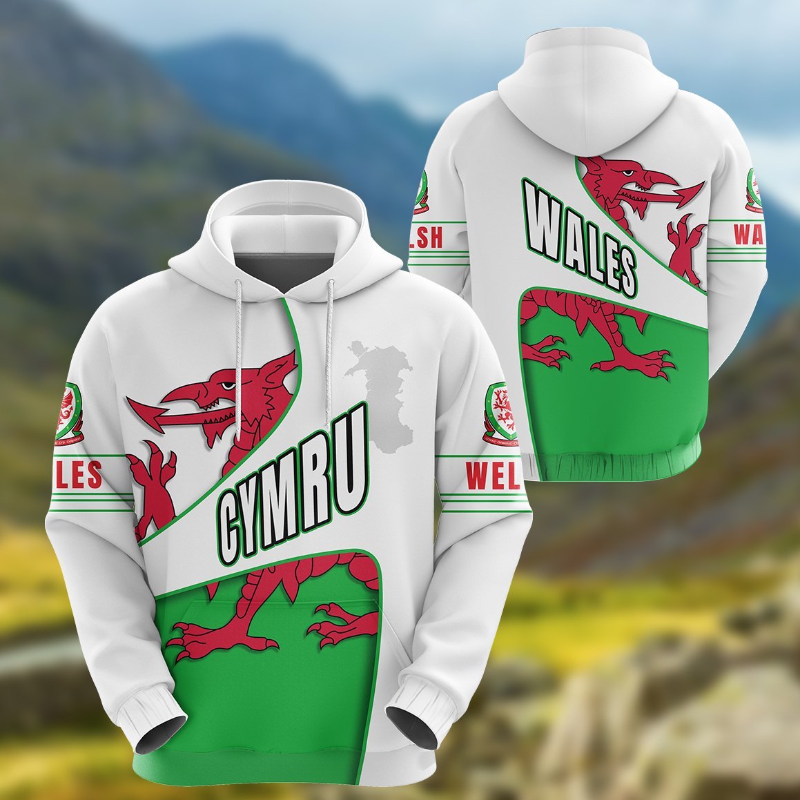 Wales Hoodie, Heart And Soul Pullover Hoodie