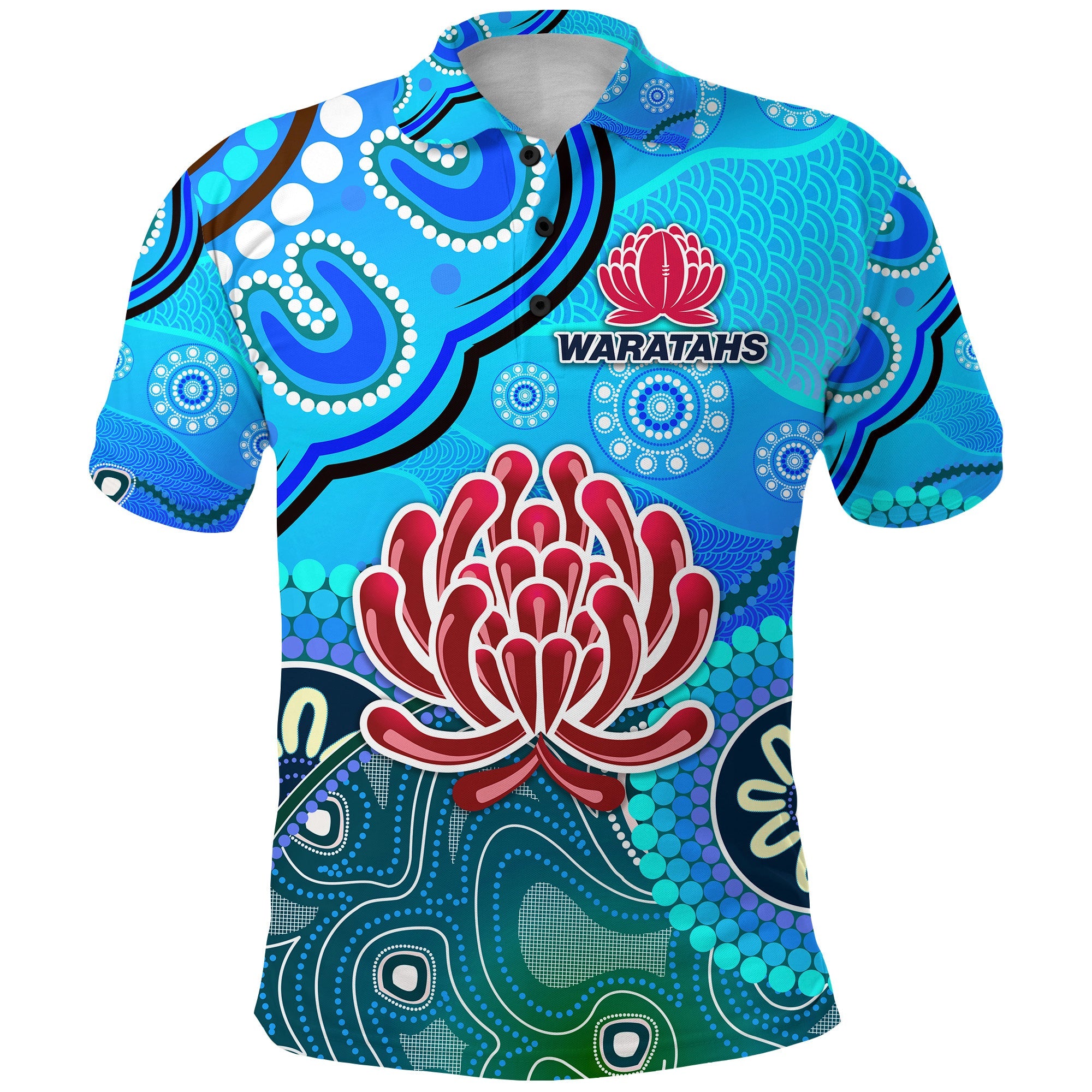 custom-personalised-new-south-wales-waratahs-aboriginal-polo-shirt-indigenous-wave-vibes