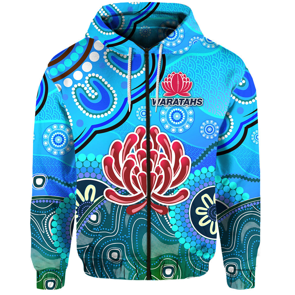 custom-personalised-new-south-wales-waratahs-aboriginal-zip-hoodie-indigenous-wave-vibes