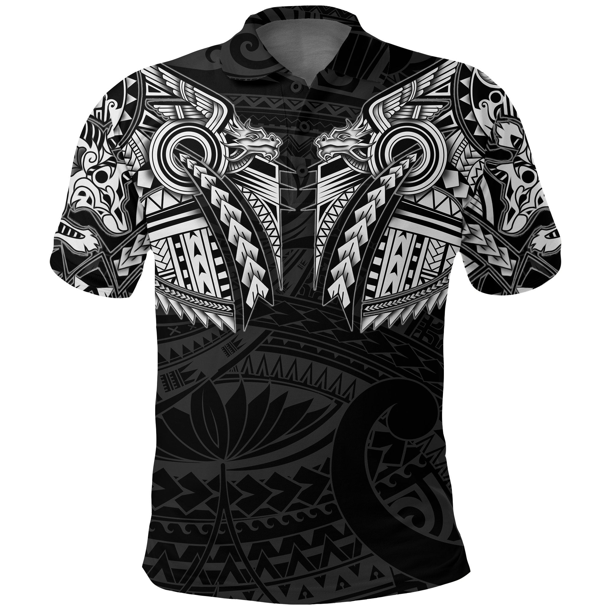 new-zealand-polo-shirt-maori-tattoo-wolf-dragon-golf-shirt-white