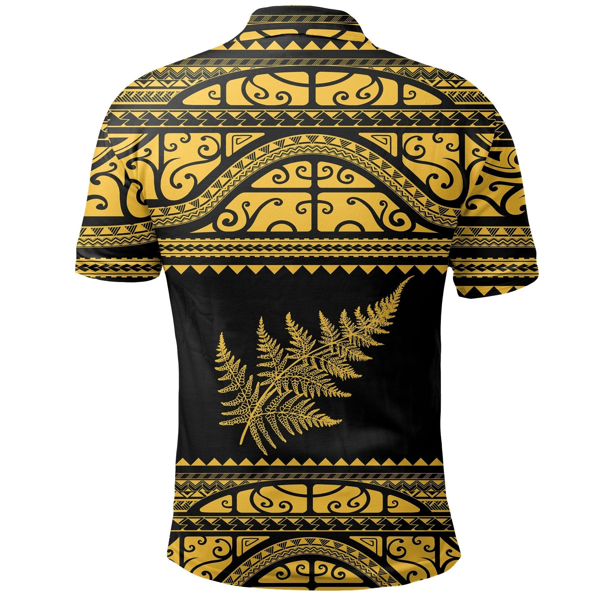 aotearoa-new-zealand-maori-polo-shirt-silver-fern-yellow