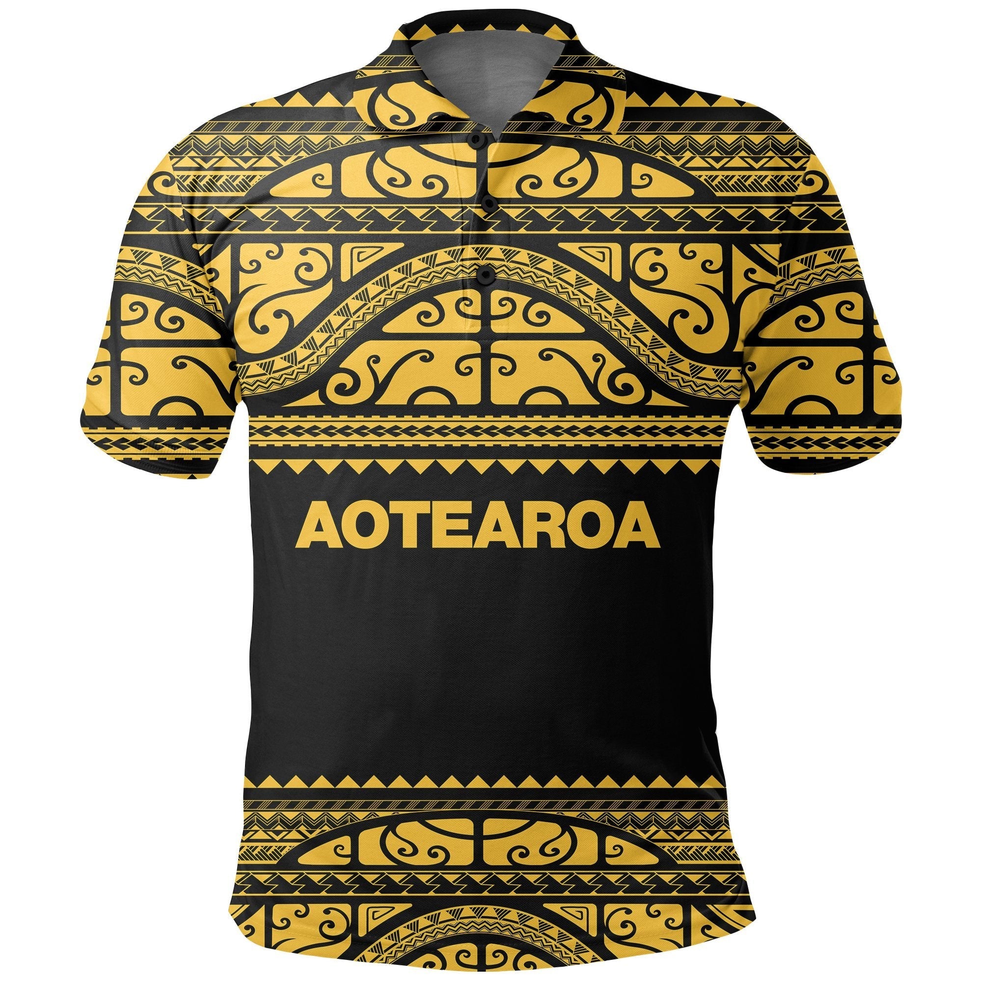 aotearoa-new-zealand-maori-polo-shirt-silver-fern-yellow