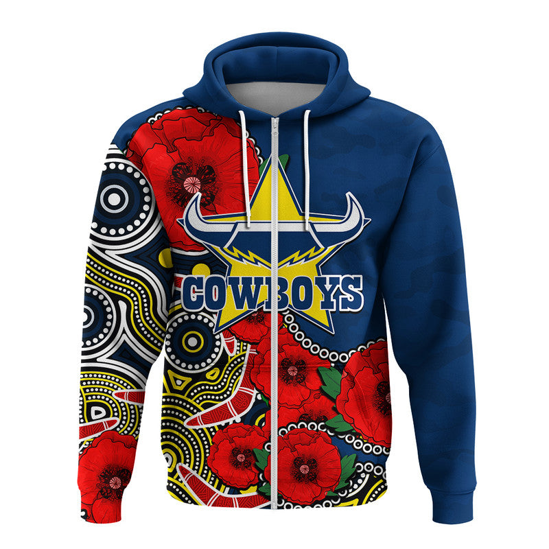 custom-personalised-anzac-day-nrl-cowboys-army-mix-aboriginal-hoodie