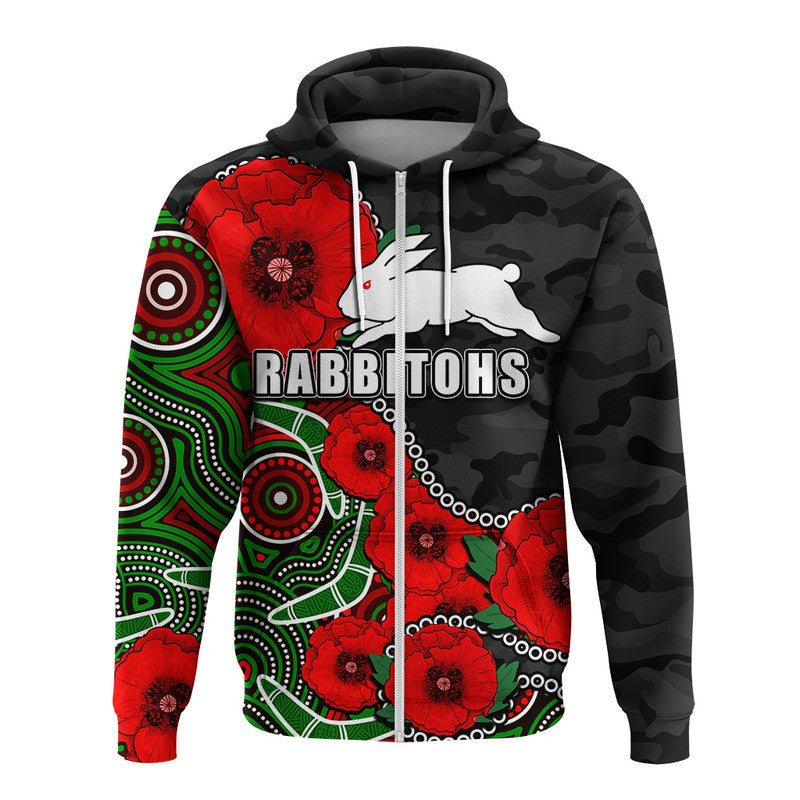 custom-personalised-anzac-day-nrl-rabbitohs-army-mix-aboriginal-hoodie-no2